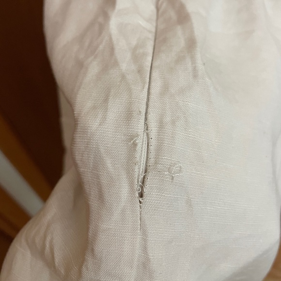 Forever21 Cream Milkmaid Puff Sleeve Linen Style Dress, Small - Picture 4 of 4